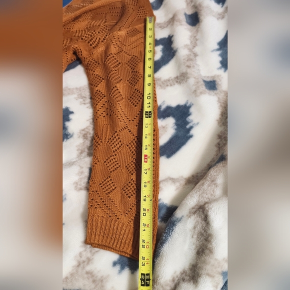 Market & Spruce Open Knit Cardigan New With Tag Terracotta Color Medium Size - Picture 8 of 8
